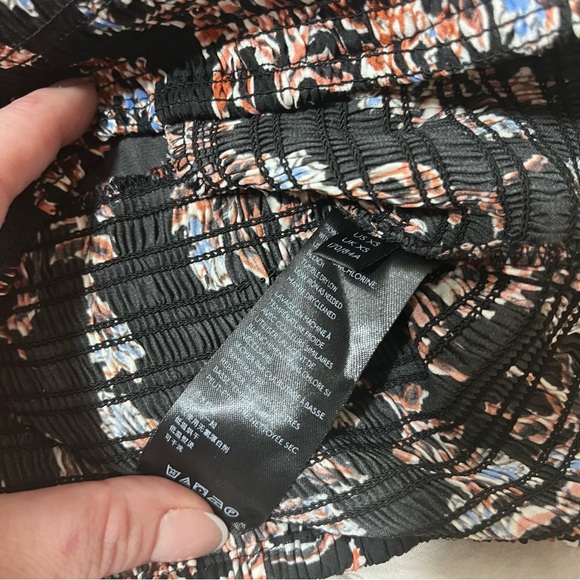 Free People Floral Santiago Smocked Waist Long Sleeve Crop Blouse Women’s XS - Picture 10 of 12